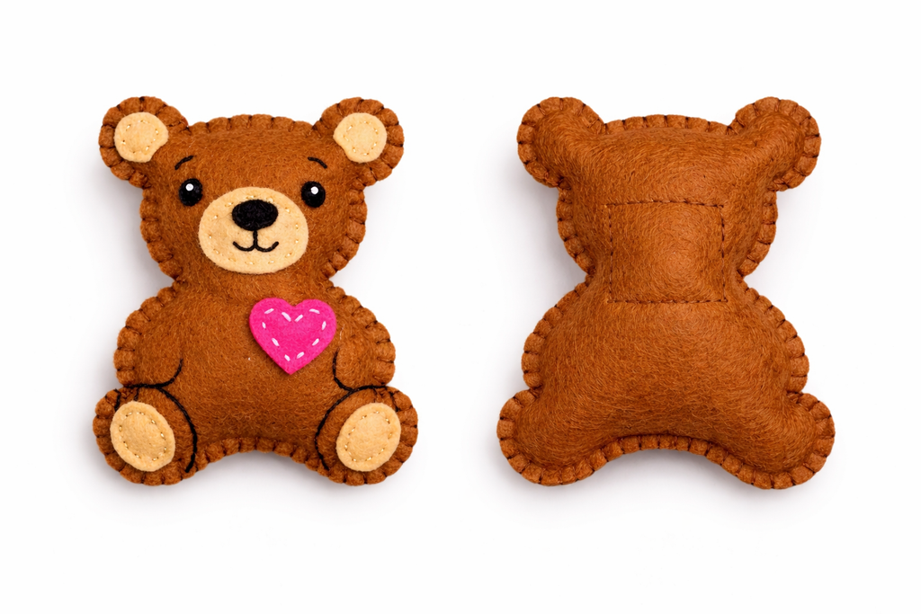 Felt Teddy Bear Magnet – Digital Sewing Pattern (PDF)