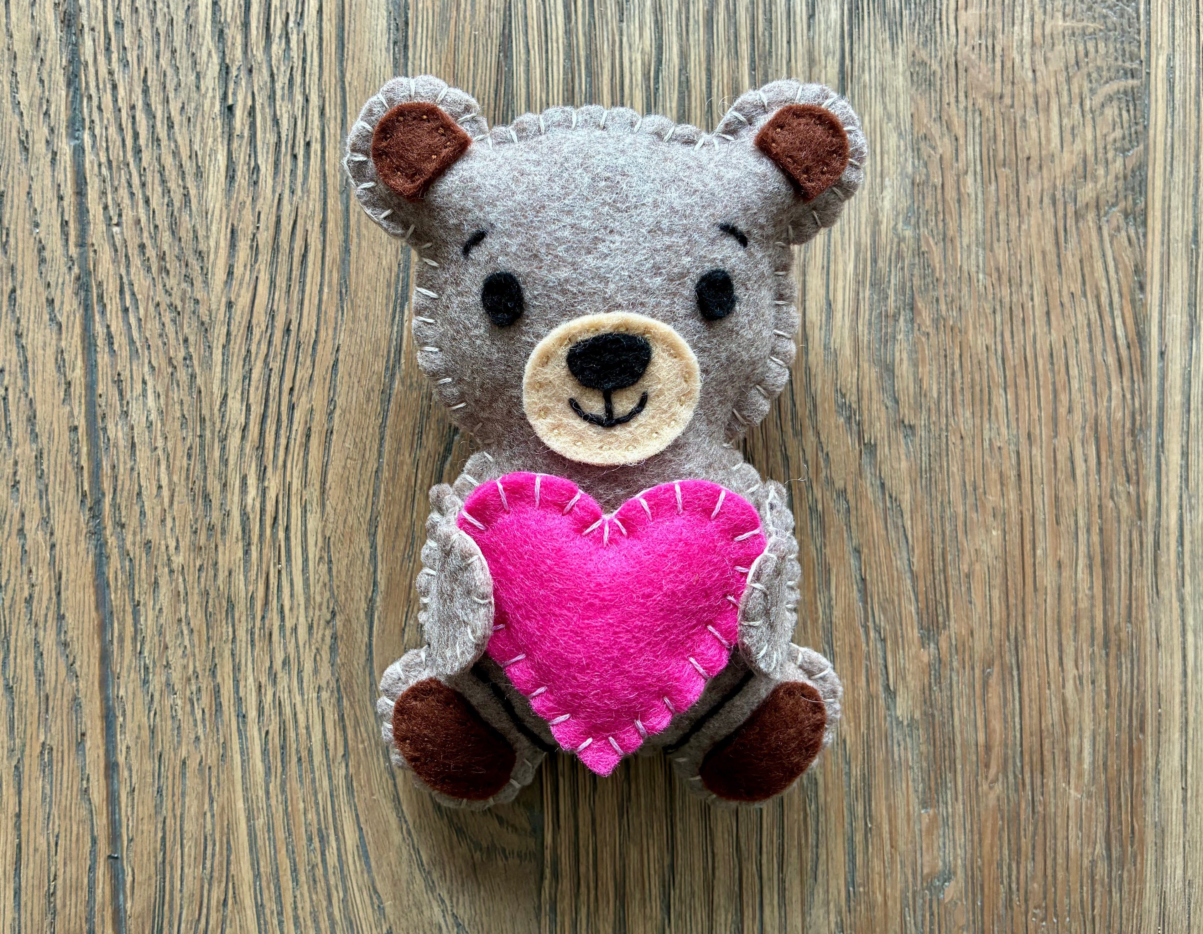 Felt Teddy Bear Magnet – Digital Sewing Pattern (PDF)