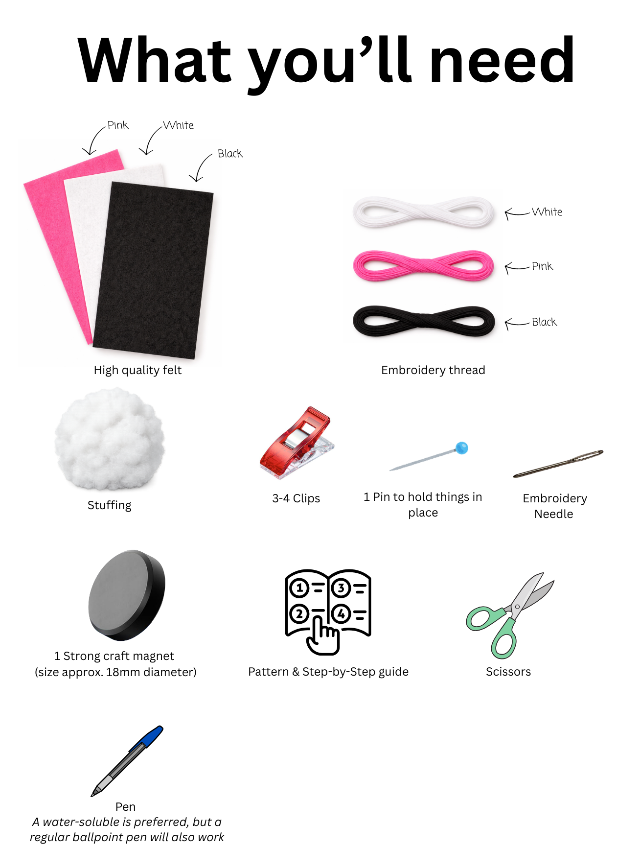 Felt Bunny Magnet – Digital Sewing Pattern (PDF)